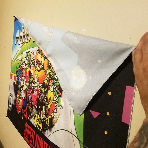 Super Mario Kart 2x3 foot tapestry / Super Nintendo banner wall flag game room - Picture 8 of 10